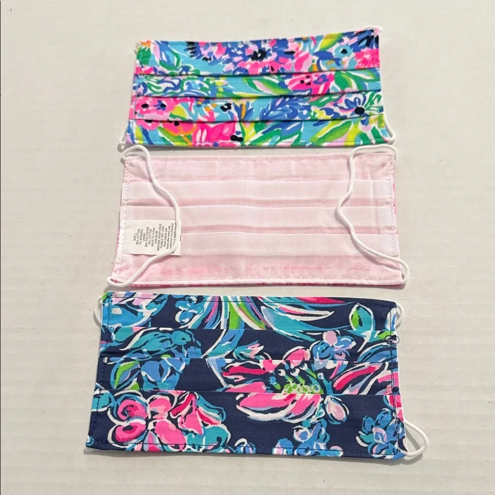 Lilly Pulitzer Floral Patterned Face Masks 3 piece Set